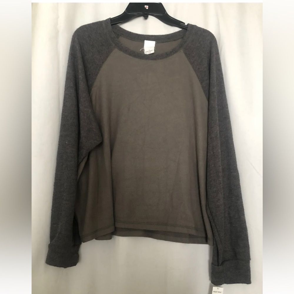 Project Social T Womens Colorblock Sleeve Brushed Knit Pullover NWOT